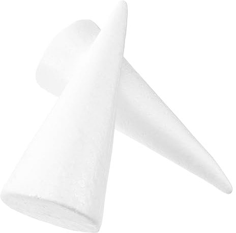 EXCEART 6st Kegelförmig Schaum DIY Schaumzwerg Kunstschaum Zum Selbermachen Kleine Schaumkegel Hochzeitsschaumblock Weihnachtsschaumkugel Kegelschaum Turm Kind Weiß Große Blase Zelle