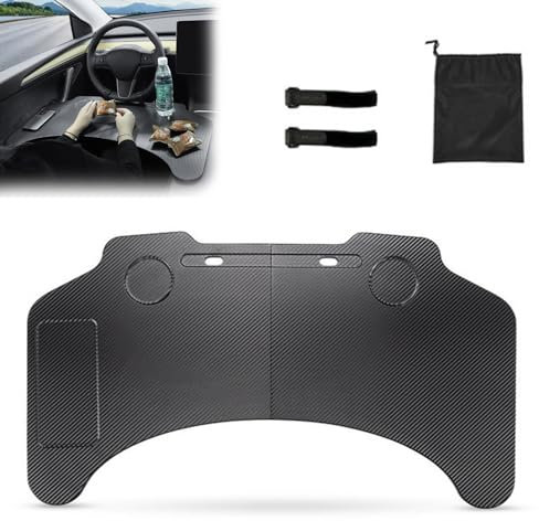 Auto Lenkrad Tray Tisch, Multifunktionstisch Auto Lenkrad Tisch,Faltbarer Laptop-Arbeitstisch,Tragbare Auto Tisch Auto Esstisch,Tragbare Lenkradablagen für Reisen für Model 3 Model Y Zubehör