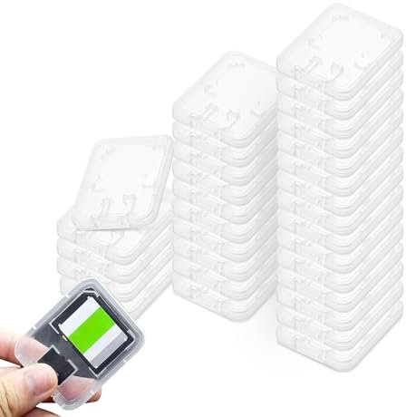 Speicherkartenhüllen, 30 Stück Faltbare SIM-Karten-Aufbewahrung, Speicherkarte Schutzbox, Transparent SD Karten Etui (2 Kartenfächer)