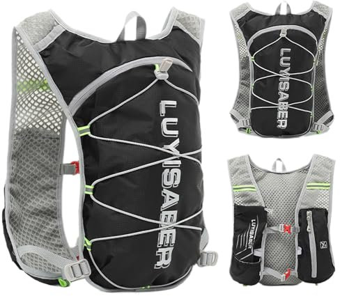 Laufweste mit Wasserblase, Trinkrucksack zum Laufen,Trailrunning-Wanderrucksack, 1,5 l Trinkblase - Verstellbarer Schultergurt, atmungsaktive Polster, Wasserrucksack zum Radfahren, Wandern, Klettern