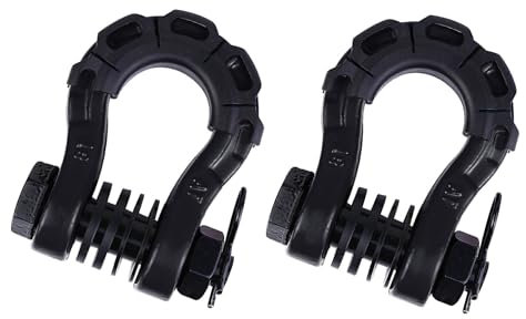 EIOLWJIEO 2 Stück Metall 2er Pack 3/4 D Ring Schäkel Schäkel Schäkel U Haken 8 Tonnen maximale Bruchfestigkeit mit 3/4 Schraubstift Heavy Duty, Schwarz