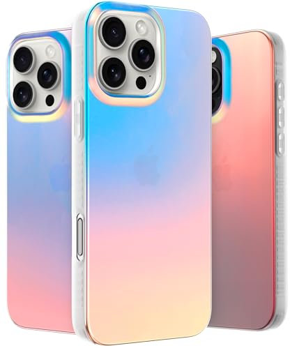 LONLI Hue - for iPhone 16 Pro Case - Holographic Iridescent Phone Case - Cute, Unique and Aesthetic Phone Cover - [360° Shock-Absorbent Bumper] - [4 Airbag Cushioned Corners]