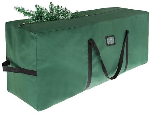 Weihnachtsbaum Aufbewahrungstasche, für Künstliche Bäume innerhalb 220 cm, Weihnachtsbaumtasche mit ReißVerschluss, 600D Oxford-Gewebe, wasserdichte Tasche für Christbaum Tannenbaum, 122x38x51cm Grün