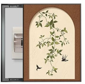 stromzähler box dekoration Stromzählerabdeckung Für Den Innenbereich, Deckelschrank Für Sicherungskasten, Schalttafelabdeckung Für Zuhause/Wohnzimmer/Teehaus/Wohnzimmer(A,R PUSH-PULL_50X70CM/19.7X27.6