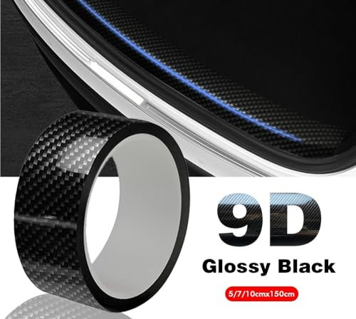 Wrapping Pellicola Pellicola avvolgente in vinile in fibra di carbonio 9D Pellicola protettiva impermeabile for nastro adesivo nero lucido for davanzale automatico Pellicola Wrapping(50cmx150cm)