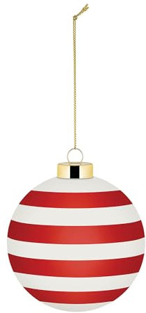Alessi Delight NZ04 4 – Christbaumkugel, aus Mundgeblasenem Glas, Durchmesser 9 cm, Rot, Weiß, Gold
