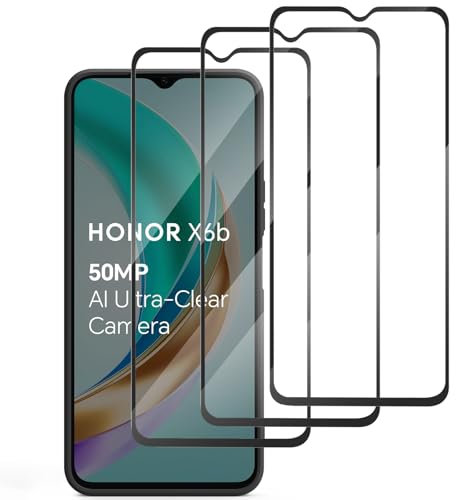 3 Pièces Verre Trempé pour Honor X6B (6,56 Pouces), Ultra Résistant Film Protection Écran, 0,33 mm Film de Téléphonie mobile Ultra-mince Ultra-clair, pas de Bulles et de Rayures