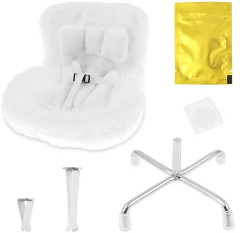 Car Dolls Safety Seat,Car Seat for Dolls with Soft Furry Cushion,Air Vent Clip and Desktop Stand,Cute and Functional Car Ornament for Fans and Doll Collectors Kids Adults Girls Women(White)