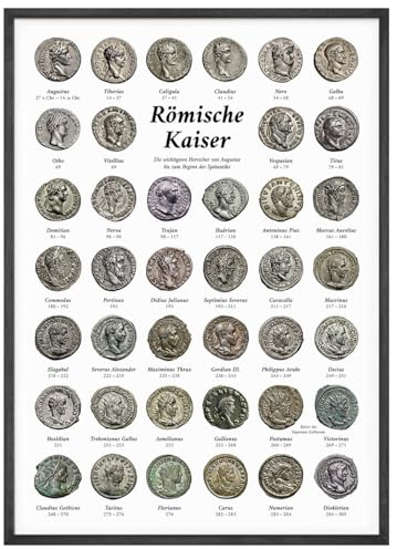 Poster Römische Kaiser - Münzportraits auf Fotopapier, DIN A3, Rom, Antike, Geschichte, Kunstdruck, Münzen, Numismatik