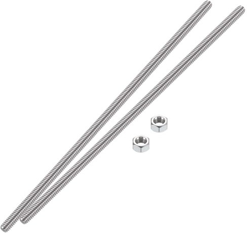 HiPicco 3/8-16 Fully All Threaded Rod & Studs, 200mm/8 Length, 304 Stainless Steel Right Hand Thread Screw for Furniture Anchor Bolts, Clamps, Hangers and U-Bolts 2 Pack 【with Nuts】
