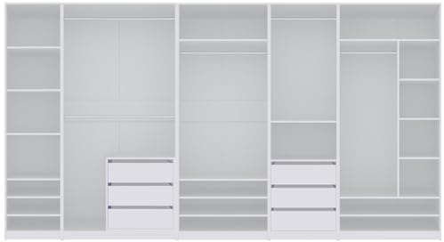 Marmex Meble Garderoben-Set TRES R/B offener Kleiderschrank mit 5 Kleiderstangen 6 Schubladen