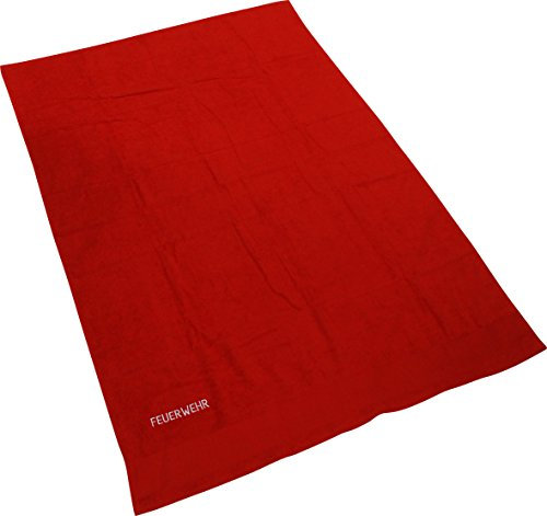 Duschtuch Badetuch mit Einstickung - Feuerwehr - 08787 rot