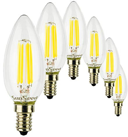SUNSEED 6x Glühfaden LED Kerze Lampe E14 5W ersetzt 48W Neutralweiß 4000K