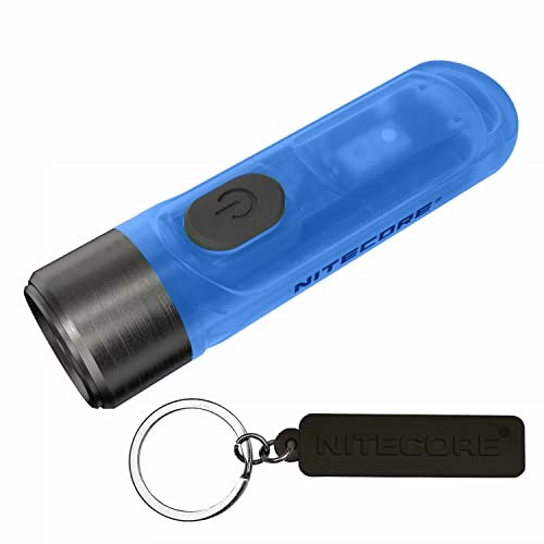 Nitecore Tiki GITD Blu 300 Lumen Luminoso Corpo USB-C Ricaricabile EDC Portachiavi Torcia Tag