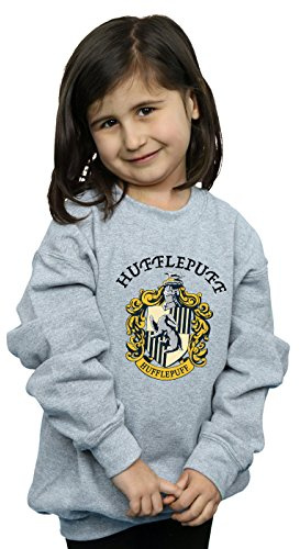 Harry Potter Girls Hufflepuff Crest Sweatshirt Sport Grey 12-13 years