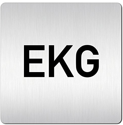 Türschilder24 XXL Schild - Türschild (B) • 125 x 125 mm • EKG • 1,5 mm Aluminium Vollmaterial • 100% Made in Germany (EKG)
