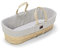 The Little Green Sheep Moseskorb Baby – Natürlich gesteppter Moses Korb Babybett mit Matratze, Baby Erstausstattung Neugeborene Kinderbett, Inklusive 28x74cm Natürlicher Matratze, Taubengra