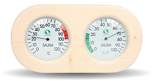 SudoreWell® Sauna thermomètre et hygromètre dans un cadre en bois
