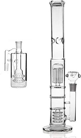 Tuyau en verre pour fumer avec attrape-cendres Percolateur en verre Bong