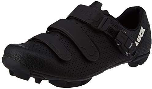 LUCK Fahrradschuhe MTB ODÍN mit Carbon-Sohle und Präzisions-Millimeter-Verschluss. (45 EU, SCHWARZ)
