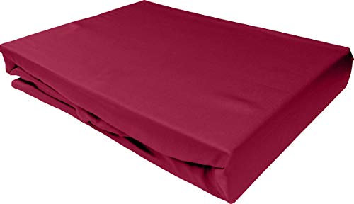 Bettwaesche-mit-Stil Mako Satin Spannbettlaken Spannlaken Spannbetttuch (180 cm x 200 cm, Matratzenhhöhe 21-30cm, Pink)
