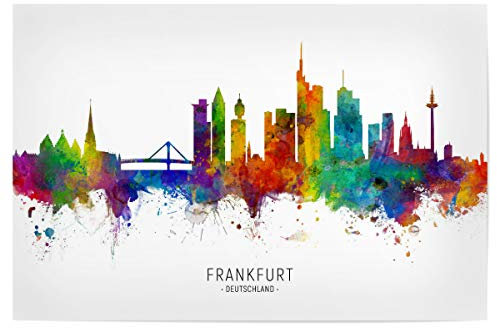 artboxONE Poster 90x60 cm Städte/Frankfurt Frankfurt Germany Skyline txt - Bild Frankfurt Frankfurt Germany