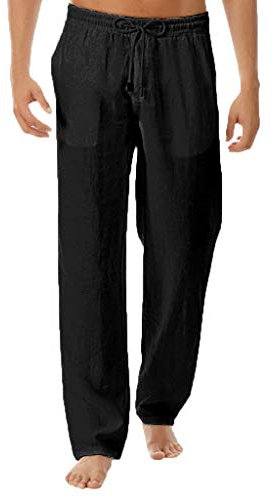 Yowablo Hose Chinohose Jeans Pants Wanderhose Trekkinghose Softshellhose Outdoorhose hose weiss Cargohose Freizeitanzug Sportbekleidung (L,1- Schwarz)