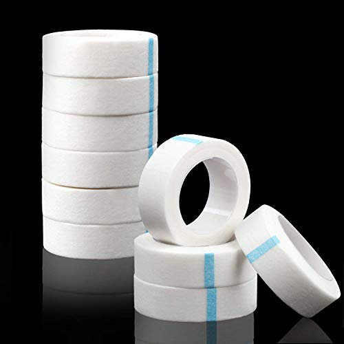 Wimpernverlängerung Tape, fenshine 10 Rollen Micropore Medical Tape für Wimpernverlängerung, Klebeband für Wimpernverlängerung 0,5 Zoll x 10 Yards