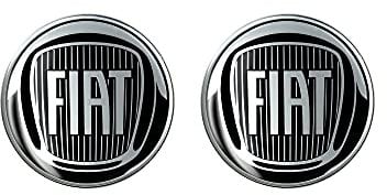 Fiat Adesivo 3D Ufficiale Logo Black, Diam. 12 mm, 2 Pezzi