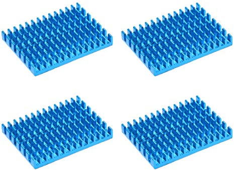 sourcing map 5x30x40mm Blu Alluminio Dissipatore Termico Adesivo Pad di Raffreddamento per Stampanti 3D 4 Pz