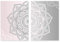 KELEQI Wandkunst Leinwand Bilder Rosa Grau Böhmische Mandala Runde Blumen Poster und Druck Gemälde Zimmer Wohnkultur (50x70cm)X2 Rahmenlos