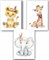 3er Set Wandbilder Kinderzimmer Poster | Din A3 & Din A4 | Babyzimmer Deko Mädchen Jungen Bilder Dekoration Aquarell Waldtiere skandinavisch (Din A3, P1006)
