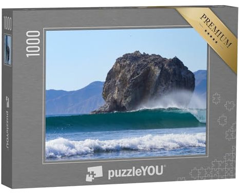 puzzleYOU: Puzzle 1000 Teile „Perfekte Welle am Surfspot Witch's Rock, Costa Rica“ – aus der Puzzle-Kollektion Felsen
