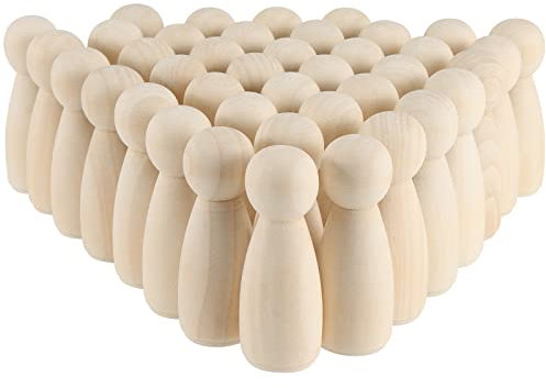 SINJEUN 40 Stück 8,9 cm Holzklammern, unlackiert, große Holzklammern, Frau, Engel-Form, Holz, Menschen, dekorative Jumbo-Puppen, unlackierte Holzfiguren für Kunst, Handwerk, Malerei