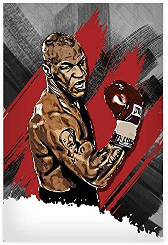 GPEIHANG GemäLde Auf Leinwand Mike Tyson Poster Boxsport für Veranda-Dekor Wandkunst Malerei Poster Druckt Bilder 15.7x23.6(40x60cm) Kein Rahmen