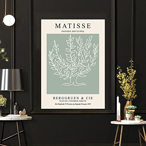 Henri Matisse Poster Bunte Linie Botanisches Poster Baum Grünes Blatt Poster Matisse Bild Vintage Abstrakte Pflanze Galerie Poster Minimalistische Wand Bilder Matisse Kunstdrucke 0610195