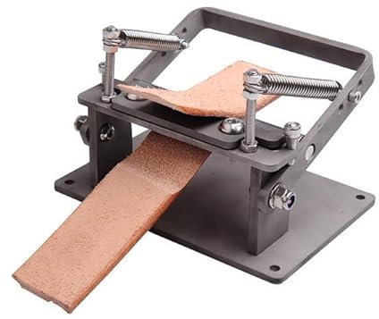 Leather Splitter Machine Stainless Steel Manual Leather Skiver Peeler Adjustable Beveler Paring Machine for Craft DIY Cutting Tool