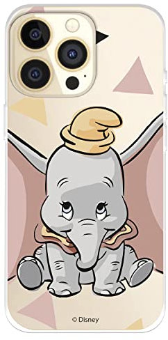 Schutzhülle für iPhone 14 Pro Offizielle Dumbo Silhouette transparent zum Schutz Ihres Handys. Flexible Silikonhülle mit offizieller Lizenz von Dumbo