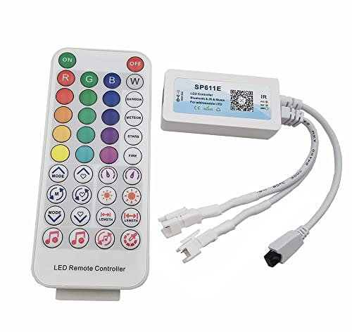 Bluetooth Controller SP611E LED Streifen Licht Controller mit 38 Tasten IR Fernbedienung für WS2811 WS2812B RGB LED 3PIN Strip LED Band Smart Phone APP Control für IOS und Android