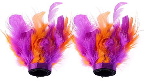 LICHENGTAI Damen Feder Manschetten Elegante Feder Armband Federschlagarmbänder Frauen Kostüme Manschetten, Kreis, Schlagring, Handgelenksdekoration, Ärmel, Schlagarmband