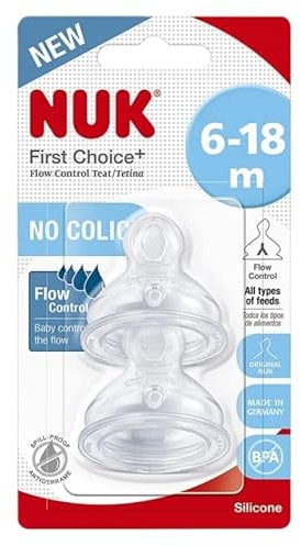 Hero Baby Nuk Silicone Teats First Choice 6-18m Pack of 2
