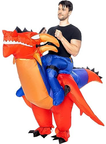 Funidelia | Déguisement portemoi dragon gonflable pour femme et homme Animaux - Déguisement pour Adultes et accessoires pour Halloween, carnaval et fêtes. - Taille unique - Rouge