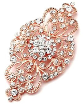 Changyeah Broche Broche,Broche fleur de cristal pour mariée, broche de fleur de mariage vintage, couronne en cristal, ruban de fleurs décoratif à la mode,accessoire de décoration,62 * 30mm