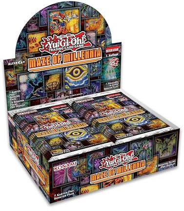 Yugioh - Maze of Millennia - Display (24 Booster Packs je 7 Karten mit garantiert 1 Holo Karte) - DEUTSCH - 1. Auflage - Originalverpackt - mit LMS Trading Fieldcenter-Karte