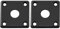 Musiclily Pro Plastic Curved Jack Plate Square Jackplates 10mm Hole for Epiphone LP SG Style Electric Guitar, Black (Set of 2)