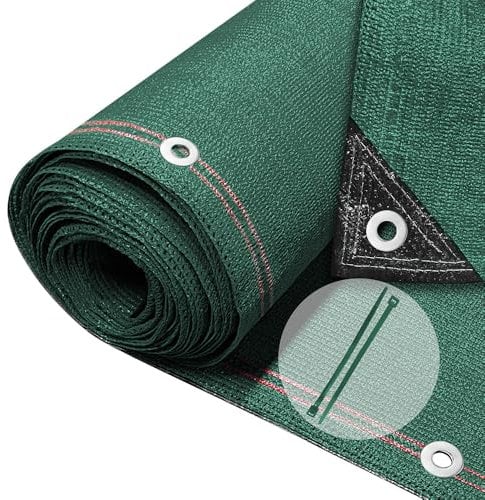 VOUNOT® Malla Sombreo y Ocultación 1.8×20m, Valla Privacidad 230 g/m² HDPE Protección UV, Red de Sombra con Bridas, para Jardín, Huerto, Balcón, Verde