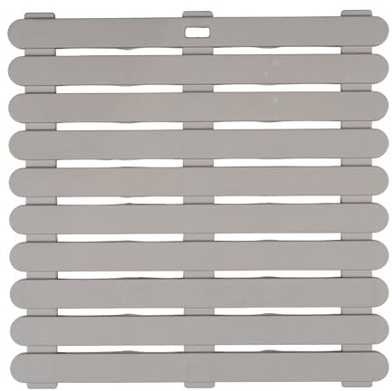 WENKO Grille de douche Indoor & Outdoor, 55 x 55 cm, Grille de sol en plastique pour salle de bain, piscine, antidérapante, Beige