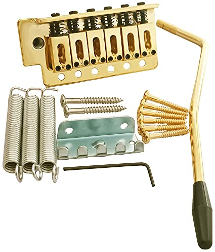 sdhengyee 52.5mm Guitar Stratocaster Tremolo Bridge Set for Fender Strat Squier Electric Guitar Replacement,Gold.