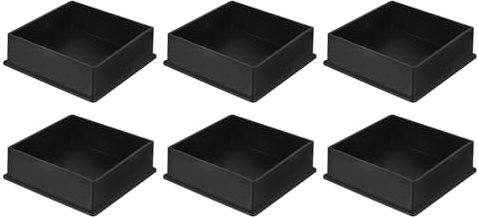 QUARKZMAN 6Pcs Embouts de Pieds de Meubles Carrés en PVC, 100mm x 100mm OD, Noirs, pour Protéger Les Pieds de Table, Les Capuchons de Pieds de Meubles, Les Protège-Sols pour Table de Patio,