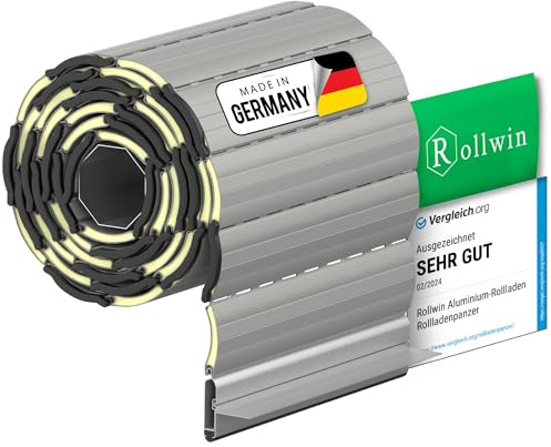 Rollwin ROLLADEN ALU Maxi 52 Grau Winkelendleiste Rolladenpanzer Aluminium Lamelle mit Rollladendämmung Rollladenfenster Rollladen DEUTSCHE Produktion zum Einbauen Hier Konfigurieren »»